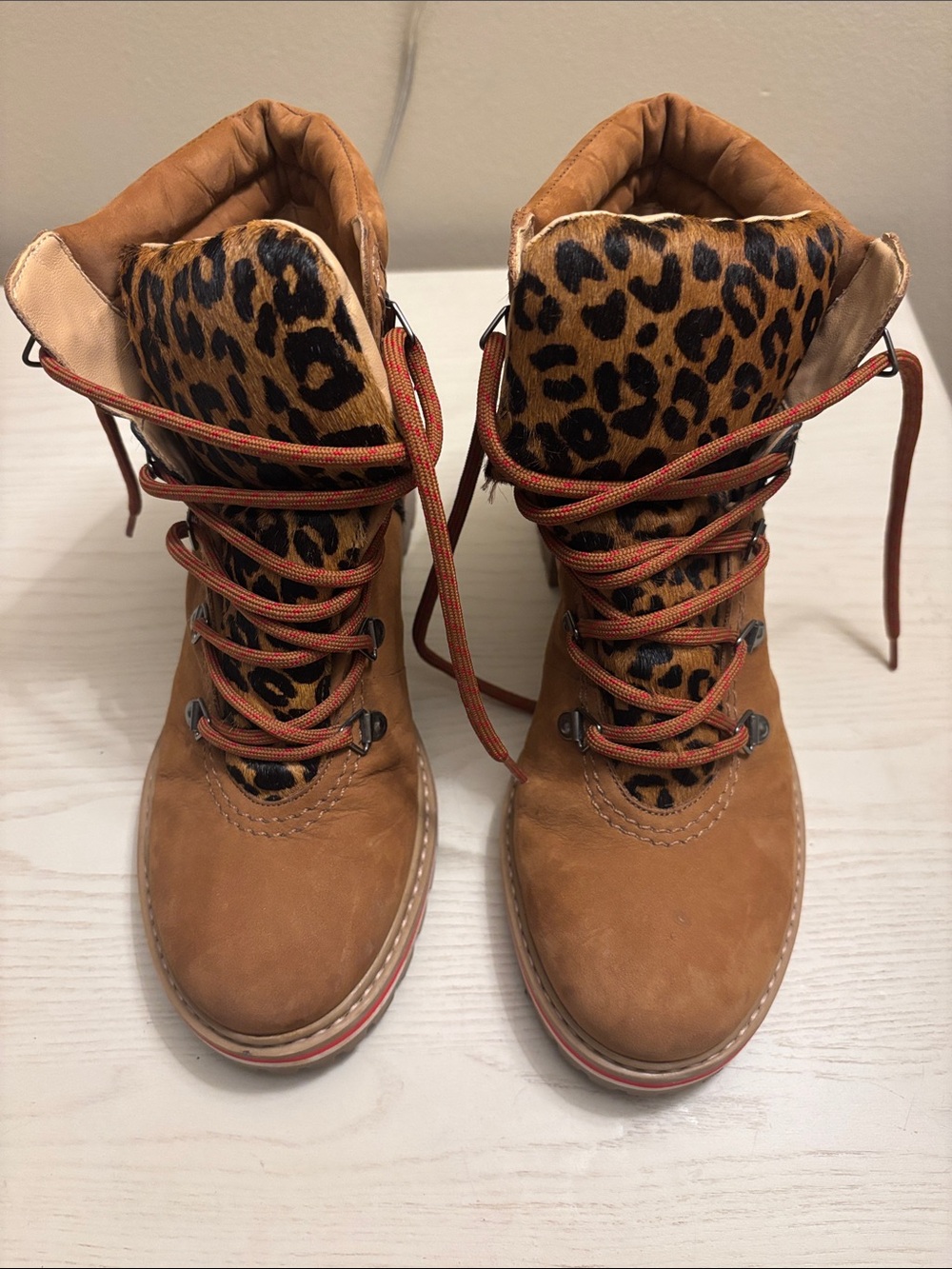 Schutz Keida Calf Hair Hiking Boots size 8.5
